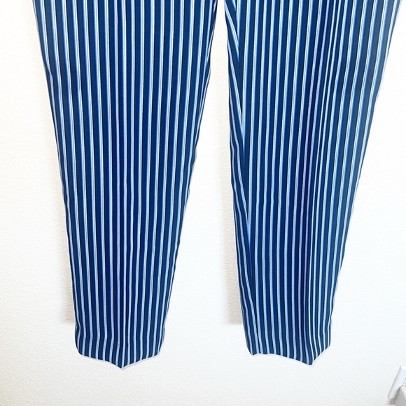 Banana Republic Ryan Tapered Striped Blue Dress Pants - Picture 3 of 11